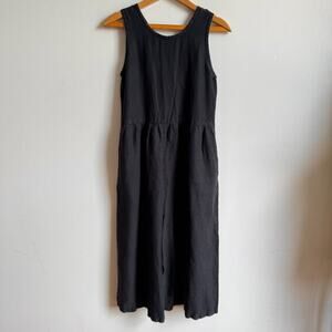 CONSCIOUS CLOTHING Black Backyard Jumpsuit Sustainable 100% Linen